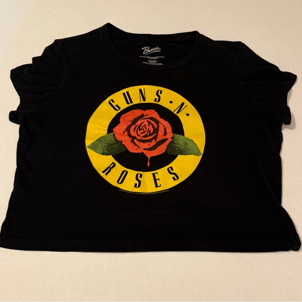 Guns N' Roses Band T-Shirt Bravado 2017 Licensed Juniors Large Black Rose Logo